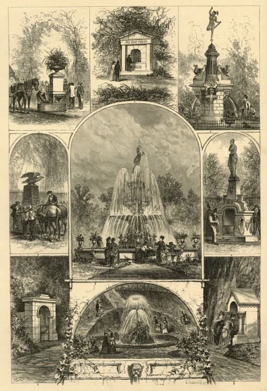 'Fountains in Philadelphia', 1874.  Creator: W. Roberts.
