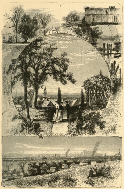 'Scenes at Springfield', 1874.  Creator: John J. Harley.