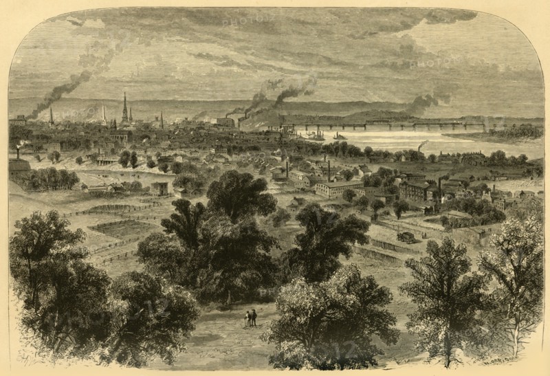 'Louisville, from the Blind Asylum', 1874.  Creator: Nathaniel Orr.