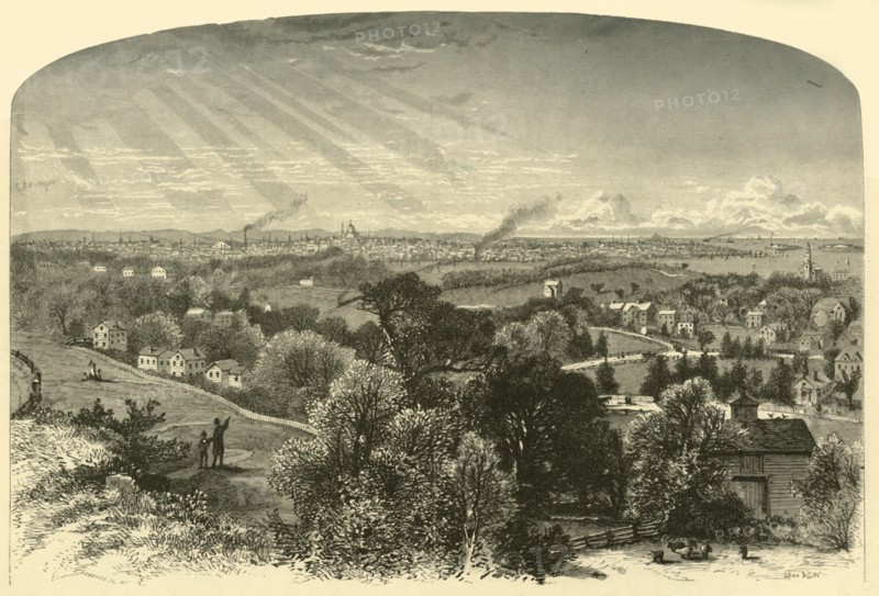 'Boston, from Mount Bowdoin', 1874.  Creator: W. Roberts.