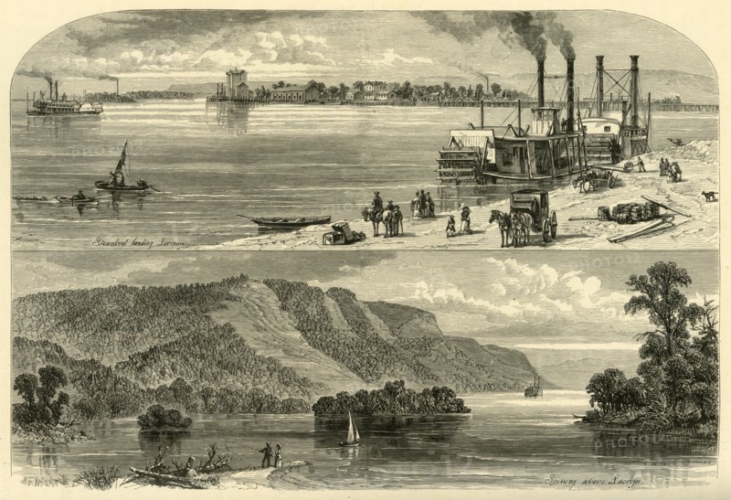 'La Crosse, and Scenery Above', 1874.  Creator: John J. Harley.
