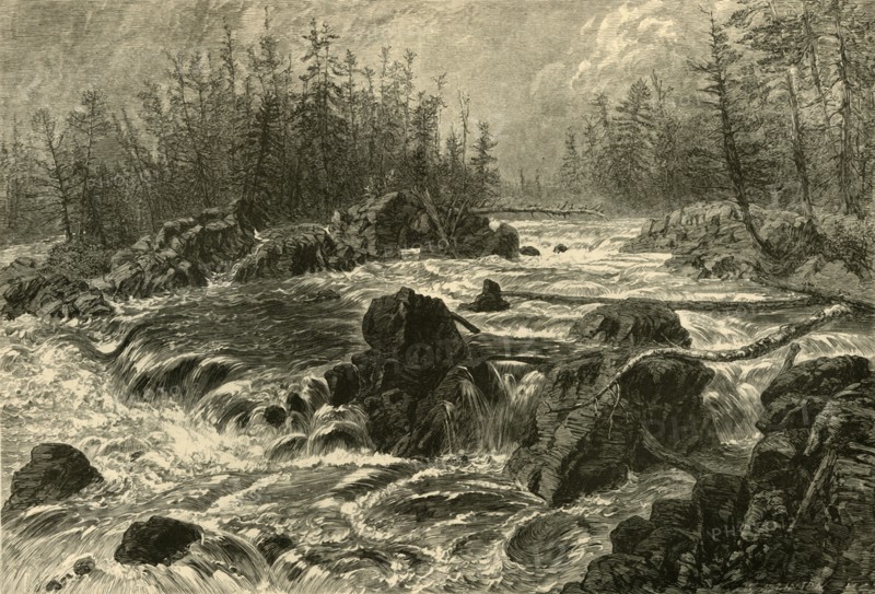 'The Dalles of the St. Louis', 1874.  Creator: W. J. Linton.