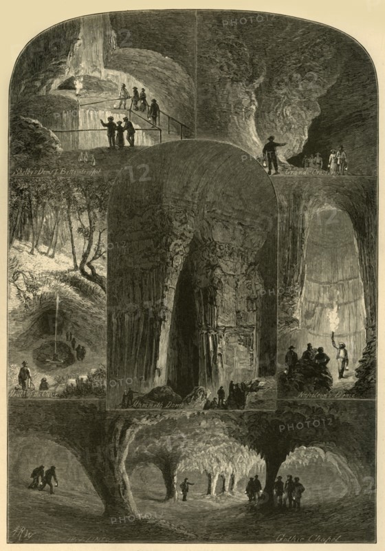 'Scenes in Mammoth Cave', 1874.  Creator: W. J. Linton.