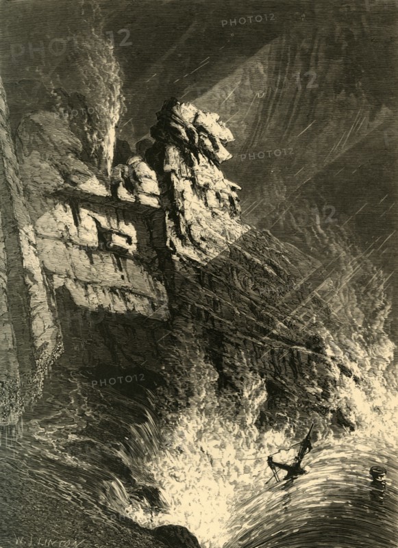 'The "Spouting Horn" in a Storm', 1872.  Creator: W. J. Linton.