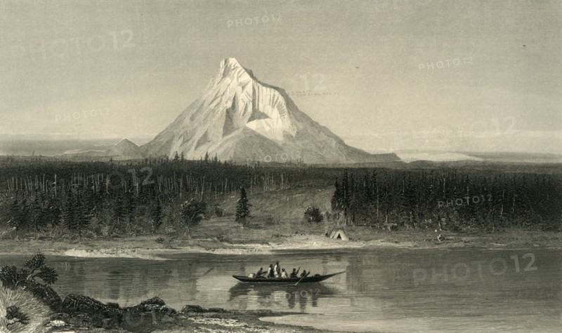 'Mount Hood, from the Columbia', 1872. Creator: Robert Hinshelwood.