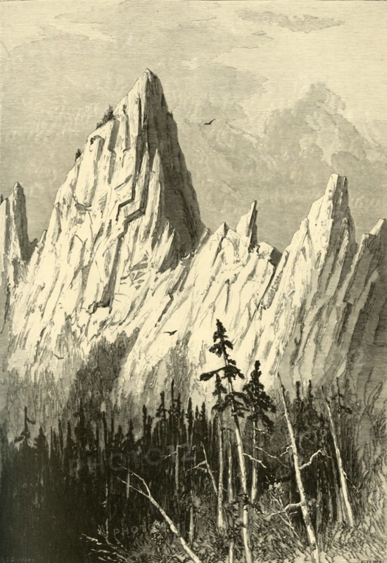 'Castellated Rock', 1872.  Creator: John Filmer.