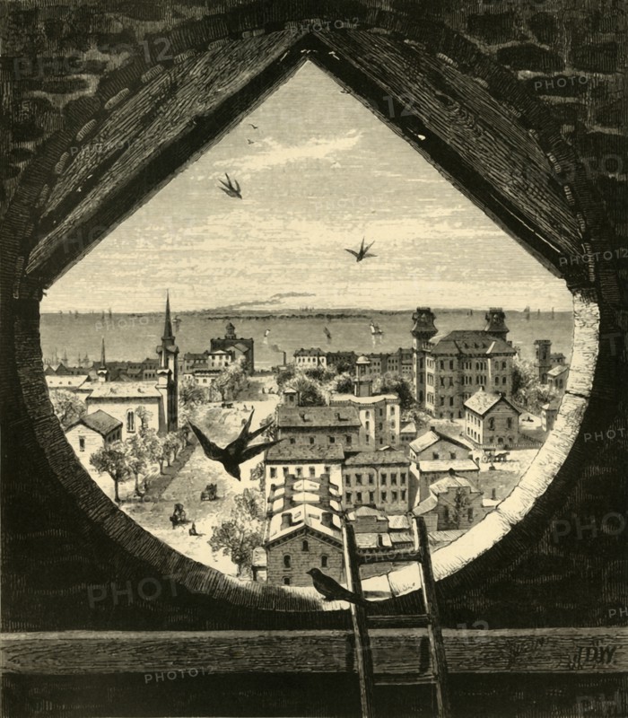 'Glimpse of Sandusky, from St. Paul's Church', 1872. Creator: John Douglas Woodward.