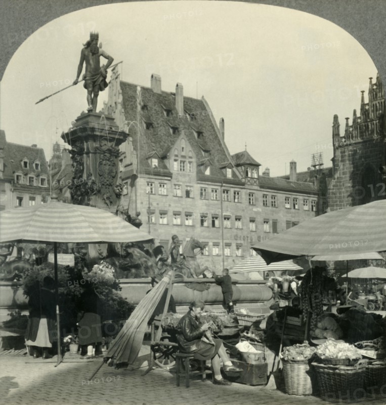 'The Market and Frauenkirche Square, Nuremburg, Germany', c1930s. Creator: Unknown.