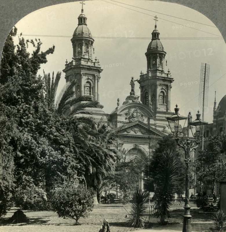 'The Plaza de Armas and Cathedral, Santiago, Chile', c1930s. Creator: Unknown.