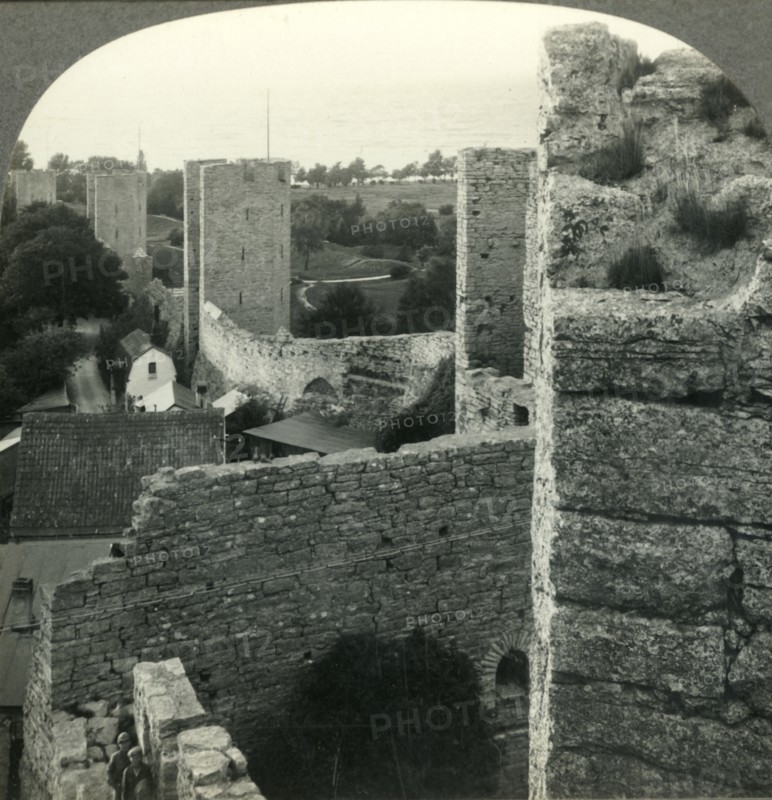 'The chief charm of medieval Visby, the City Walls, Island of Gotland, Sweden', c1930s. Creator: Unknown.