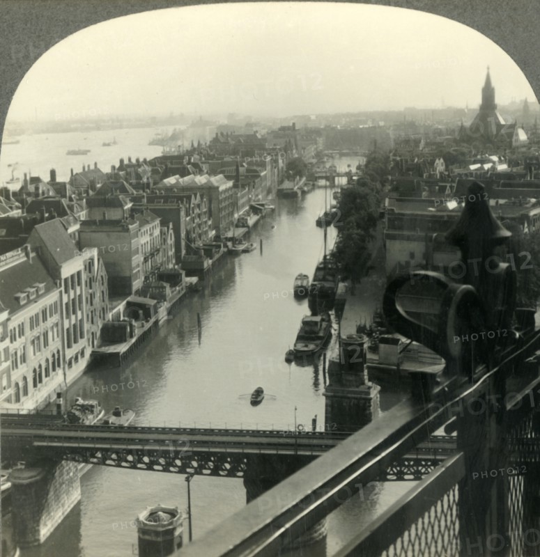 'Rotterdam, Netherlands - Southwest from the Witte House, Showing the River and Parallel Canal', c19 Creator: Unknown.