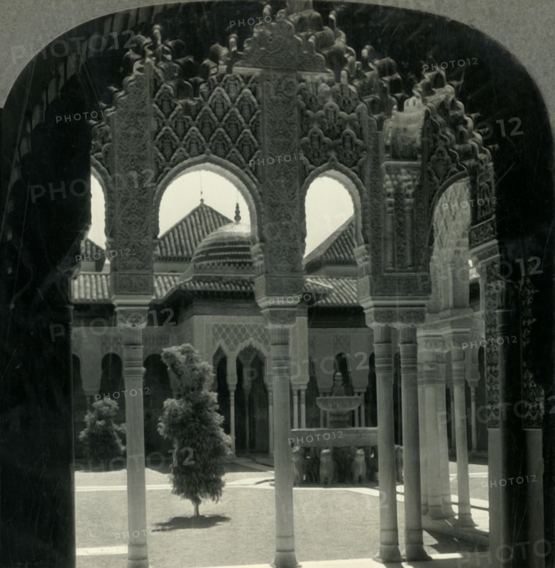 'Court of the Lions, Alhambra Palace, Granada, Spain', c1930s. Creator: Unknown.