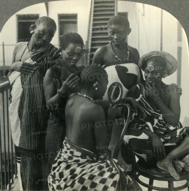 'A Beauty Parlor on  Zanzibar, Africa - Swahili women take care of their hair', c1930s. Creator: Unknown.