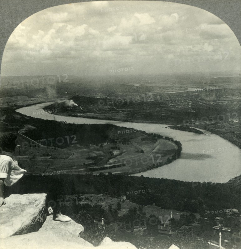 'Chattanooga and Tennessee River Valley from Lookout Mountain, Tennessee', c1930s. Creator: Unknown.