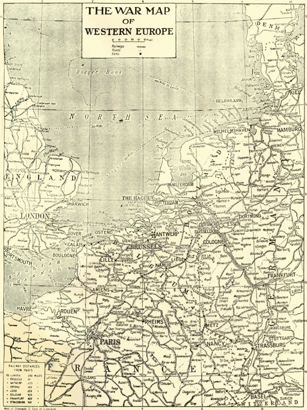 'The War Map of Western Europe', 1915. Creator: Unknown.