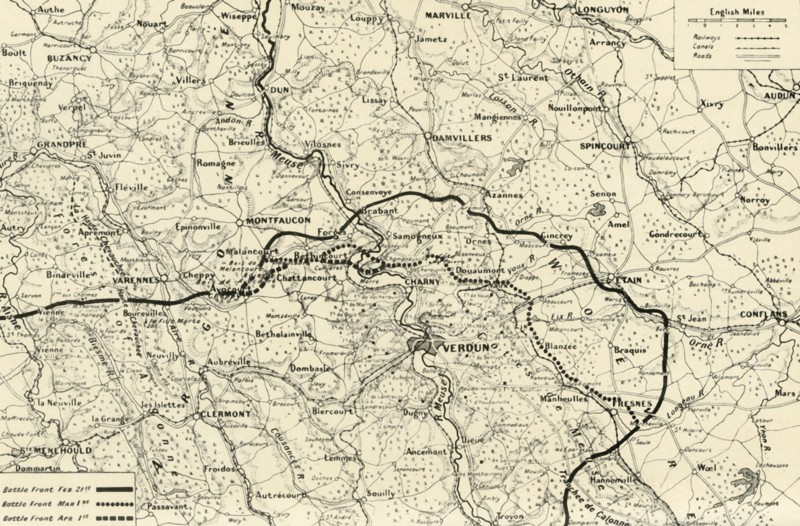 'The Battle-Fronts in the Opening Stages of the Fight for Verdun', 1916. Creator: Unknown.