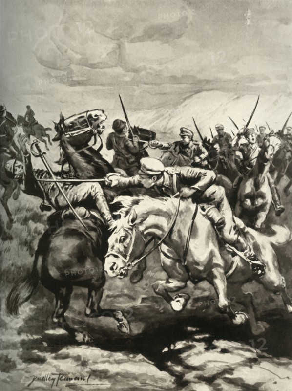 'Fearless Cossacks Sabre and Put to Flight Hungarian Hussars', 1916. Creator: Unknown.
