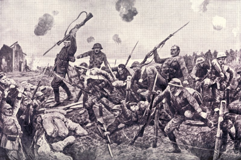 'Glorious Charge of the Fusiliers at St. Eloi', 1916. Creator: Unknown.