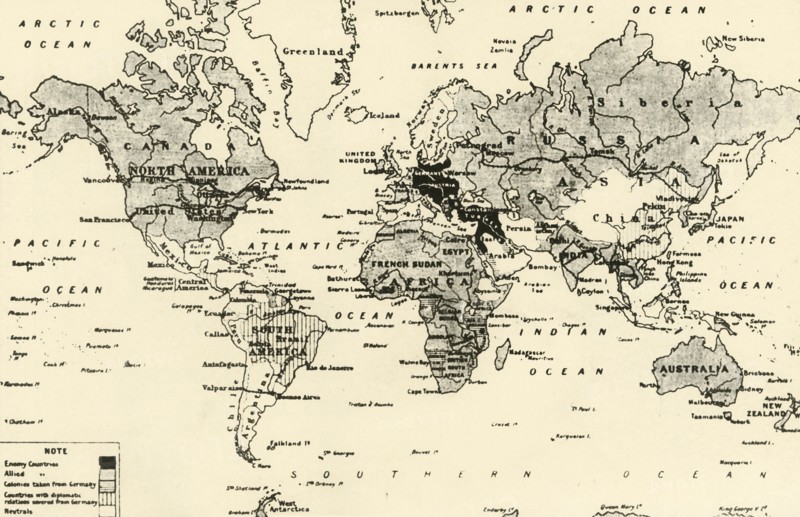 'Map of the World After Three Years of War', 1917. Creator: Unknown.