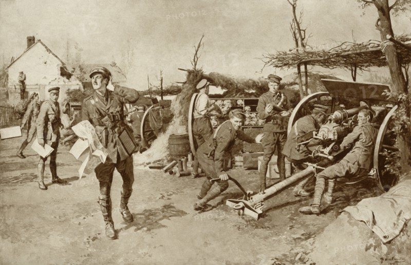 'With a British Battery at the Front', 1916. Creator: Unknown.
