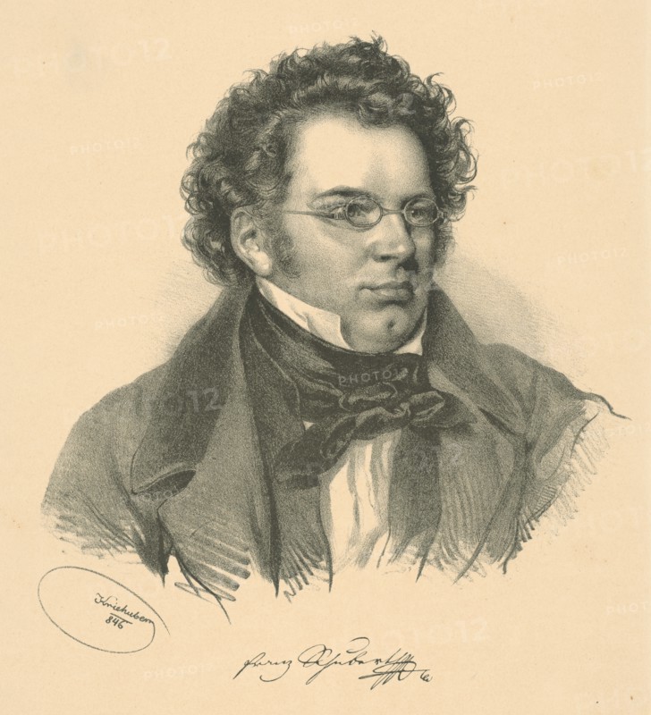 Portrait of Franz Schubert (1797-1828), 1846. Creator: Kriehuber, Josef (1800-1876).
