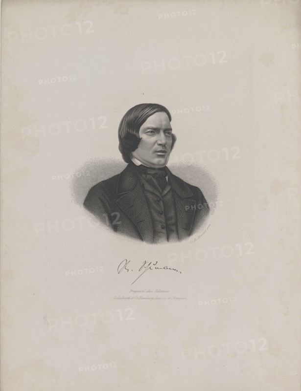 Portrait of the Composer Robert Schumann (1810-1856), c. 1840. Creator: Laemmel, Moritz (1822-?).