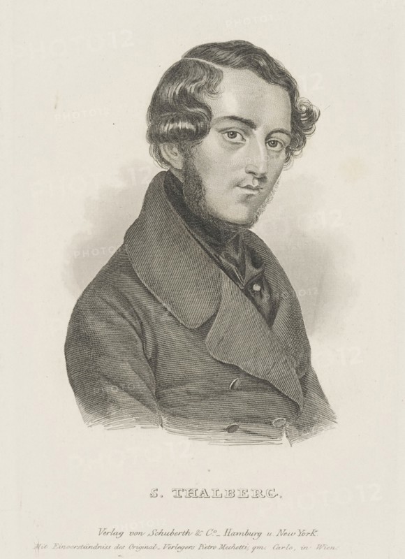 Portrait of the pianist and composer Sigismund Thalberg (1812-1871) , c. 1850. Creator: Anonymous.