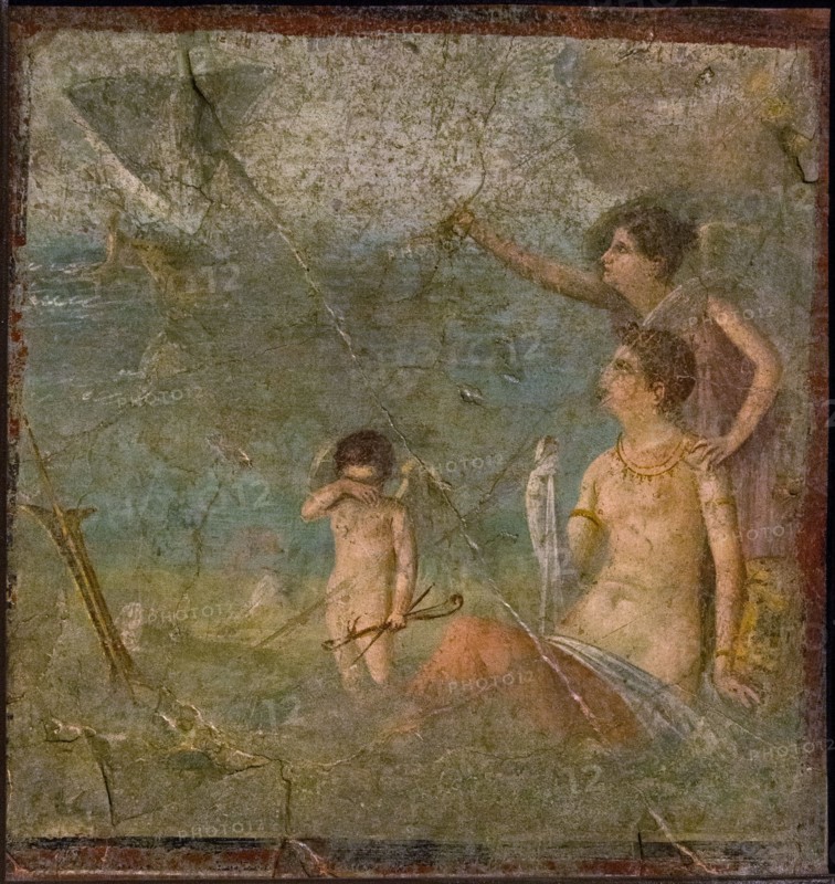 Ariadne and Theseus , 1st H. 1st cen. AD. Creator: Roman-Pompeian wall painting.