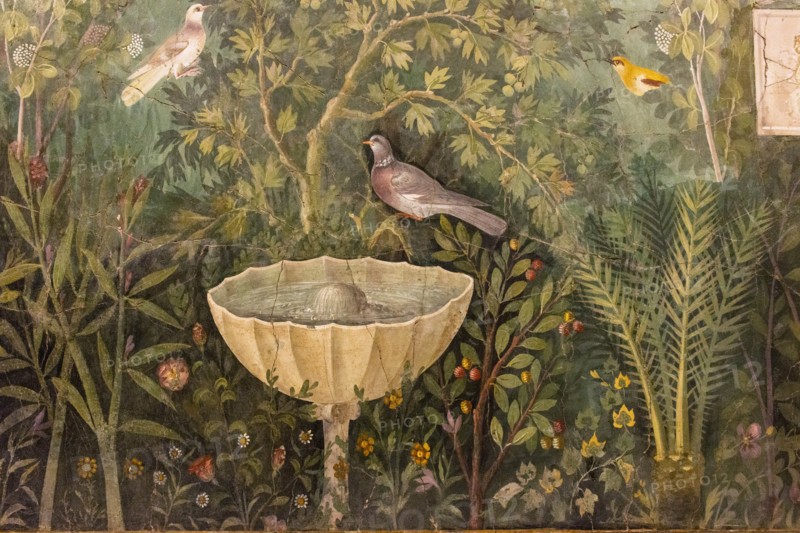 Garden (Detail). Fresco from The House of the Golden Bracelet (Casa del Bracciale d'Oro), 1st H. 1st Creator: Roman-Pompeian wall painting.