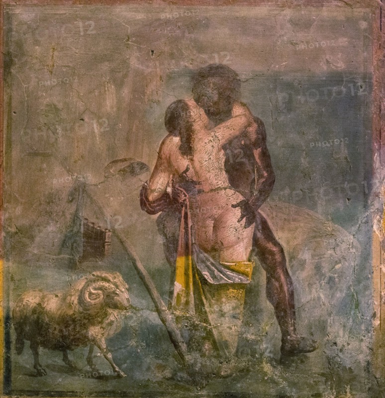 Galatea and Polyphemus, 1st century. Creator: Roman-Pompeian wall painting.