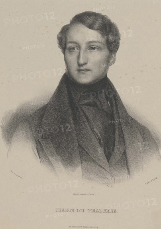 Portrait of the pianist and composer Sigismund Thalberg (1812-1871) , c. 1850. Creator: Lange, Carl (1804-1874).