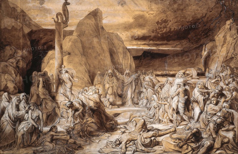 The Brazen Serpent (Study), 1839. Creator: Bruni, Fyodor Antonovich (1800-1875).