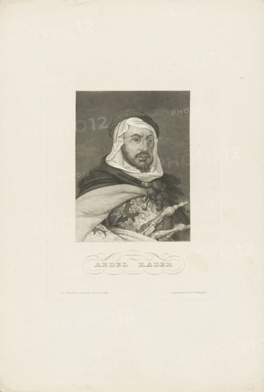 Portrait of Abdelkader ibn Muhieddine (1808-1883), ca 1860. Creator: Anonymous.