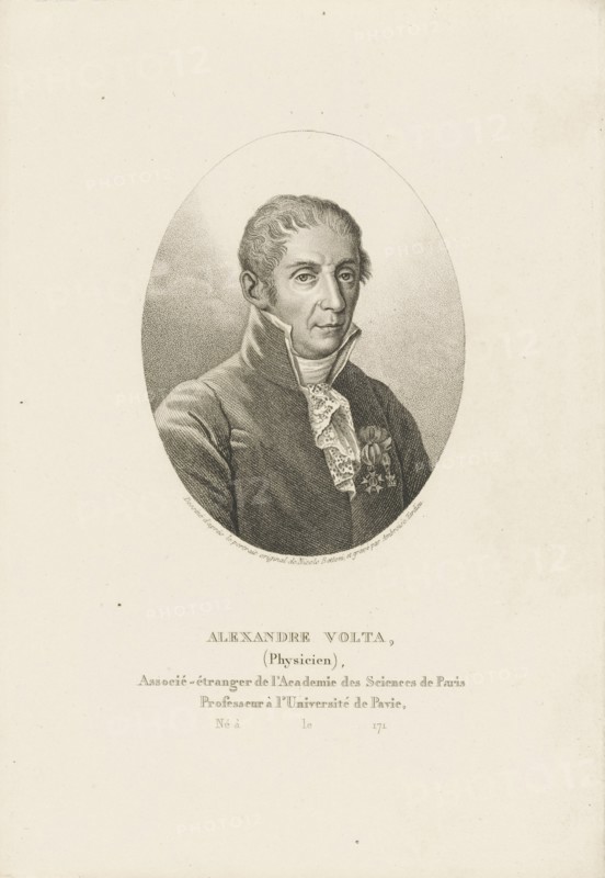 Portrait of Alessandro Volta (1745-1827) , ca 1820. Creator: Tardieu, Ambroise (1788-1841).