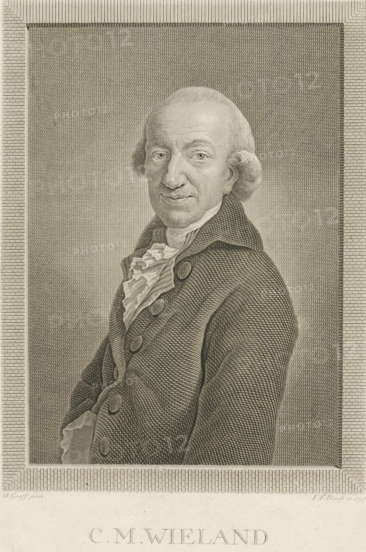 Portrait of the Poet and writer Christoph Martin Wieland (1733-1813), 1797. Creator: Bause, Johann Friedrich (1738-1814).