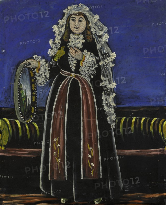 Woman wearing a Lechaki (silk veil). Creator: Pirosmani, Niko (1862-1918).