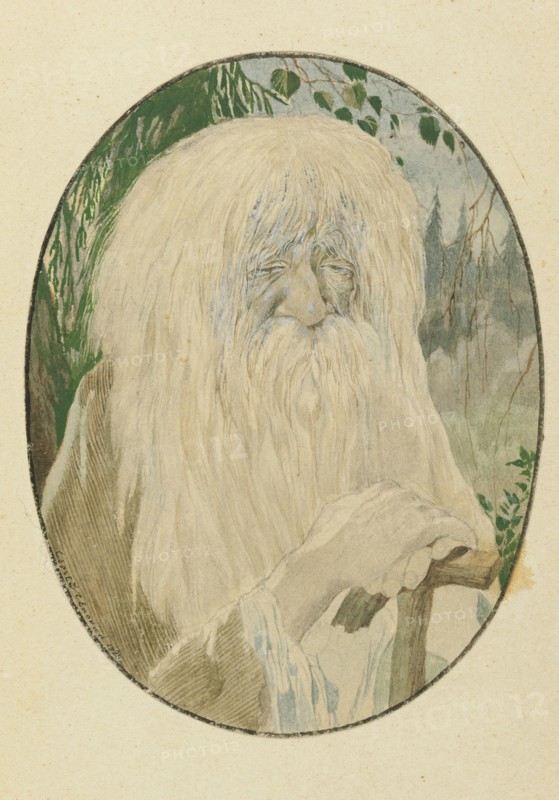 Leshy. Illustration to the poem Ruslan and Lyudmila by A. Pushkin, 1921-1926. Creator: Chekhonin, Sergei Vasilievich (1878-1936).