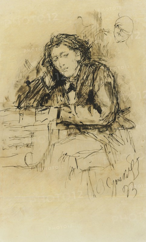Portrait of the composer Anton Rubinstein (1829-1894), 1893. Creator: Surikov, Vasili Ivanovich (1848-1916).