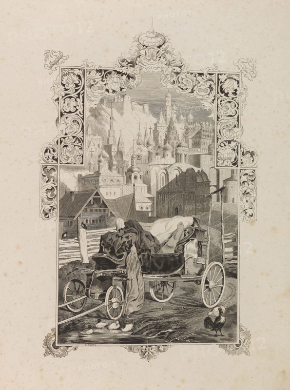 Frontispiece to novelette Tarantas (The Tarantass) by Vladimir Sollogub, 1845. Creator: Gagarin, Grigori Grigorievich (1810-1893).