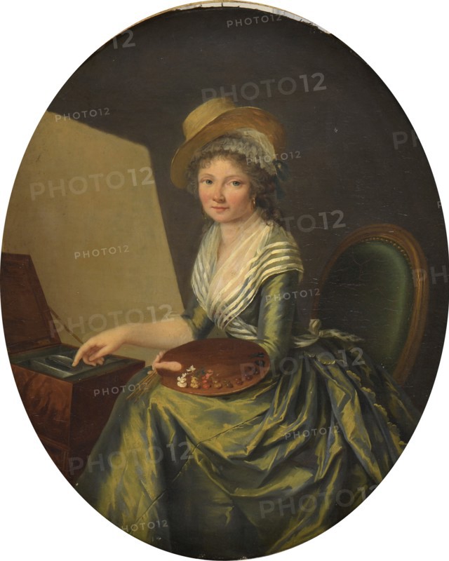 Self-Portrait with Easel. Creator: Lemoine, Marie Elisabeth (1754-1820).
