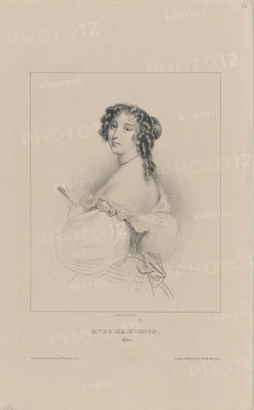 Françoise d'Aubigné, Marquise de Maintenon (1635-1719), 1830-1840s. Creator: Devéria, Achille (1800-1857).