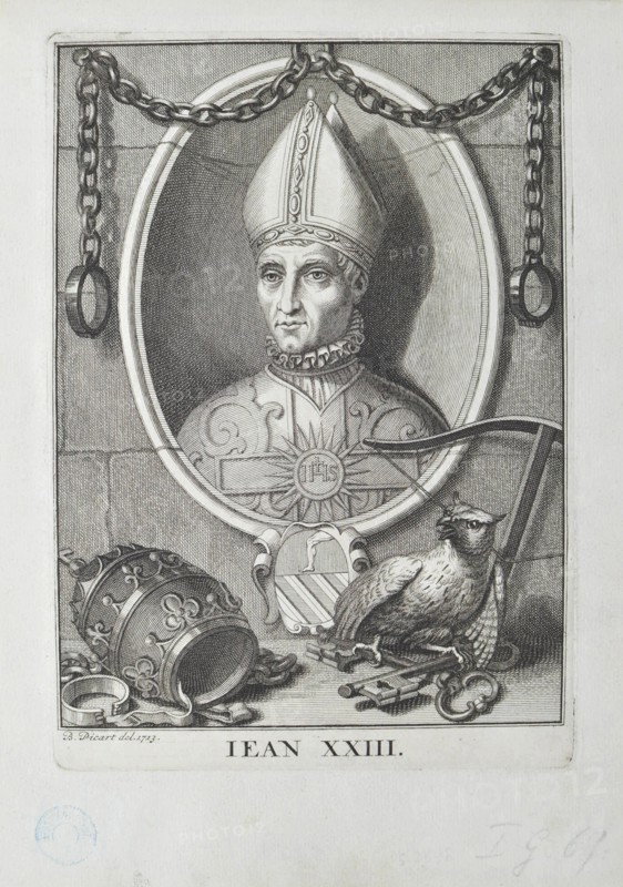 Antipope John XXIII (Baldassare Cossa) , 1713. Creator: Picart, Bernard (1673-1733).