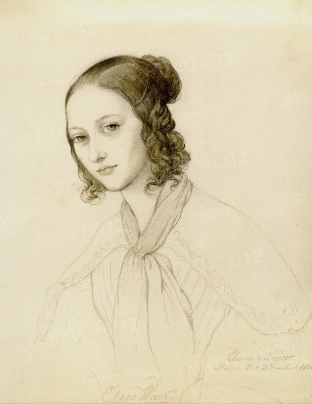 Portrait of Clara Wieck-Schumann (1819-1896), 1836. Creator: Leyser, Elwine von (1805-1885).