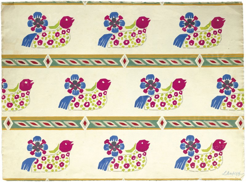 Textile design, Early 20th cen.. Creator: Bakst, Léon (1866-1924).