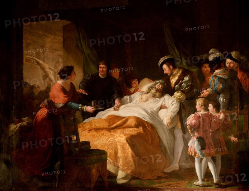 The Death of Leonardo da Vinci in the Arms of Francis I, 1781. Creator: Ménageot, François-Guillaume (1744-1816).