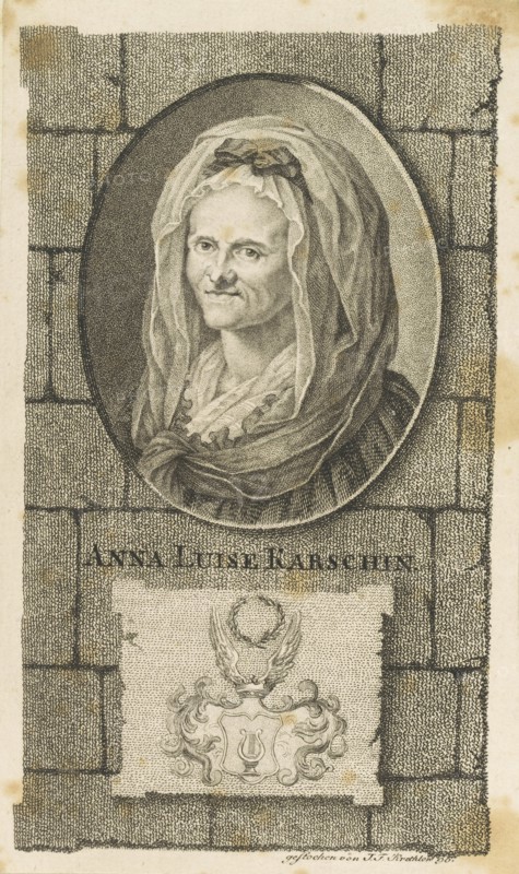 Portrait of Anna Louisa Karsch (1722-1791), 1796. Creator: Krethlow, Johann Friedrich (1767-1842).