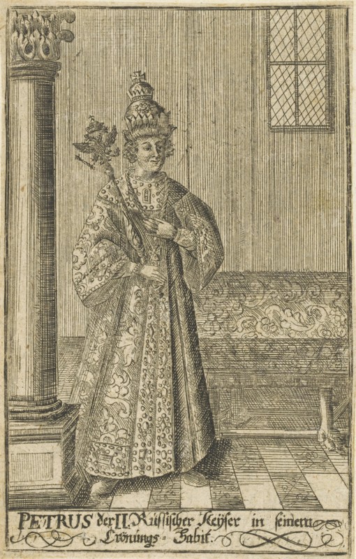 Portrait of the Tsar Peter II of Russia (1715-1730), ca 1730. Creator: Anonymous.