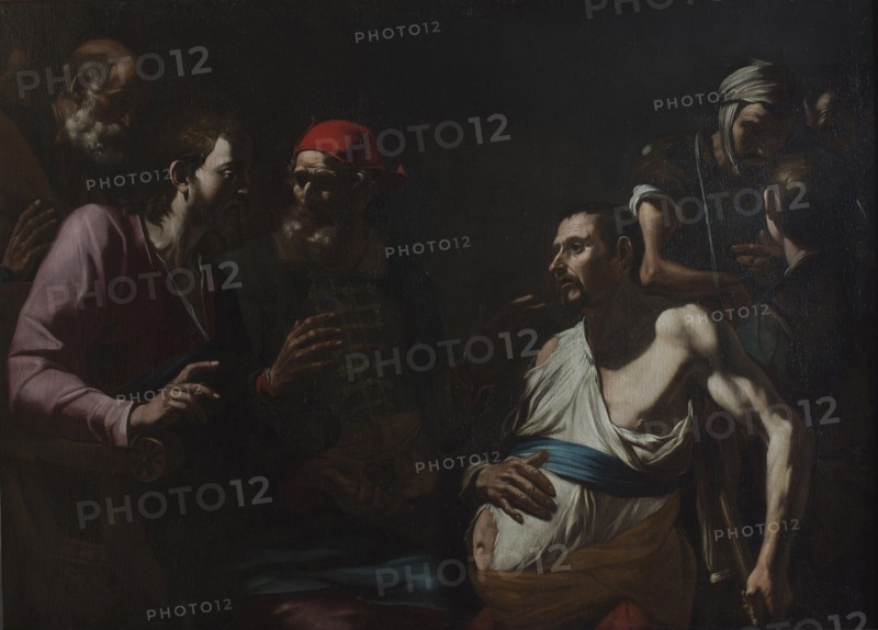 Healing a man with dropsy, c.1630. Creator: Preti, Gregorio (1603-1672).