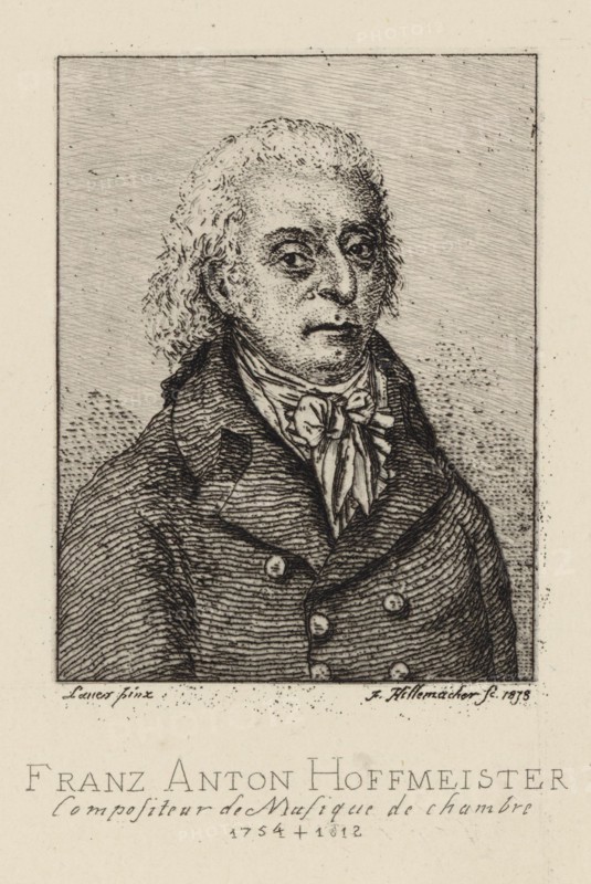 Portrait of the composer Franz Anton Hoffmeister (1754-1812). Creator: Hillemacher, Frédéric Désiré (1811-1886).