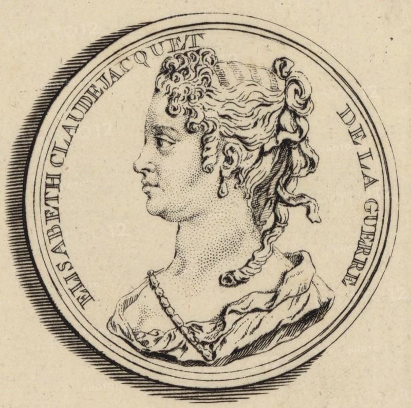 Portrait of the Composer Elisabeth Claude Jacquet de La Guerre (1665-1729). Creator: Crépy, Louis (ca 1680-ca 1750).